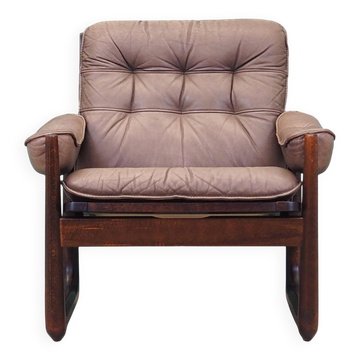 Leather armchair, Danish design, 1960s, manufactured by Genega Møbler