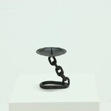 Brutalist Wrought Iron Candle Holder 1970s