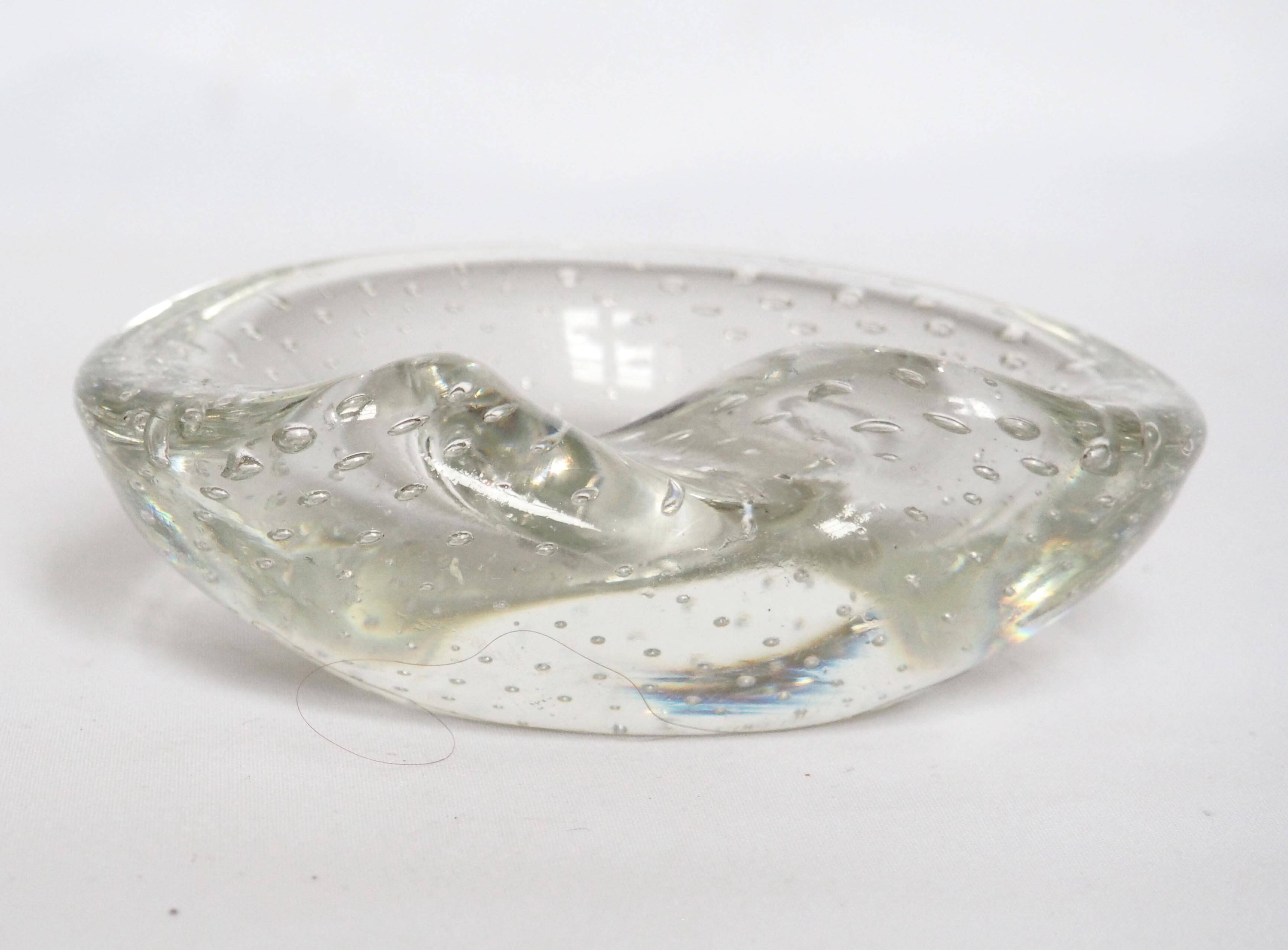 Seguso crystal pocket ashtray