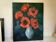 Large painting of a bouquet of flowers, oil on canvas, signed.