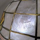 Mother-of-pearl and brass pendant light