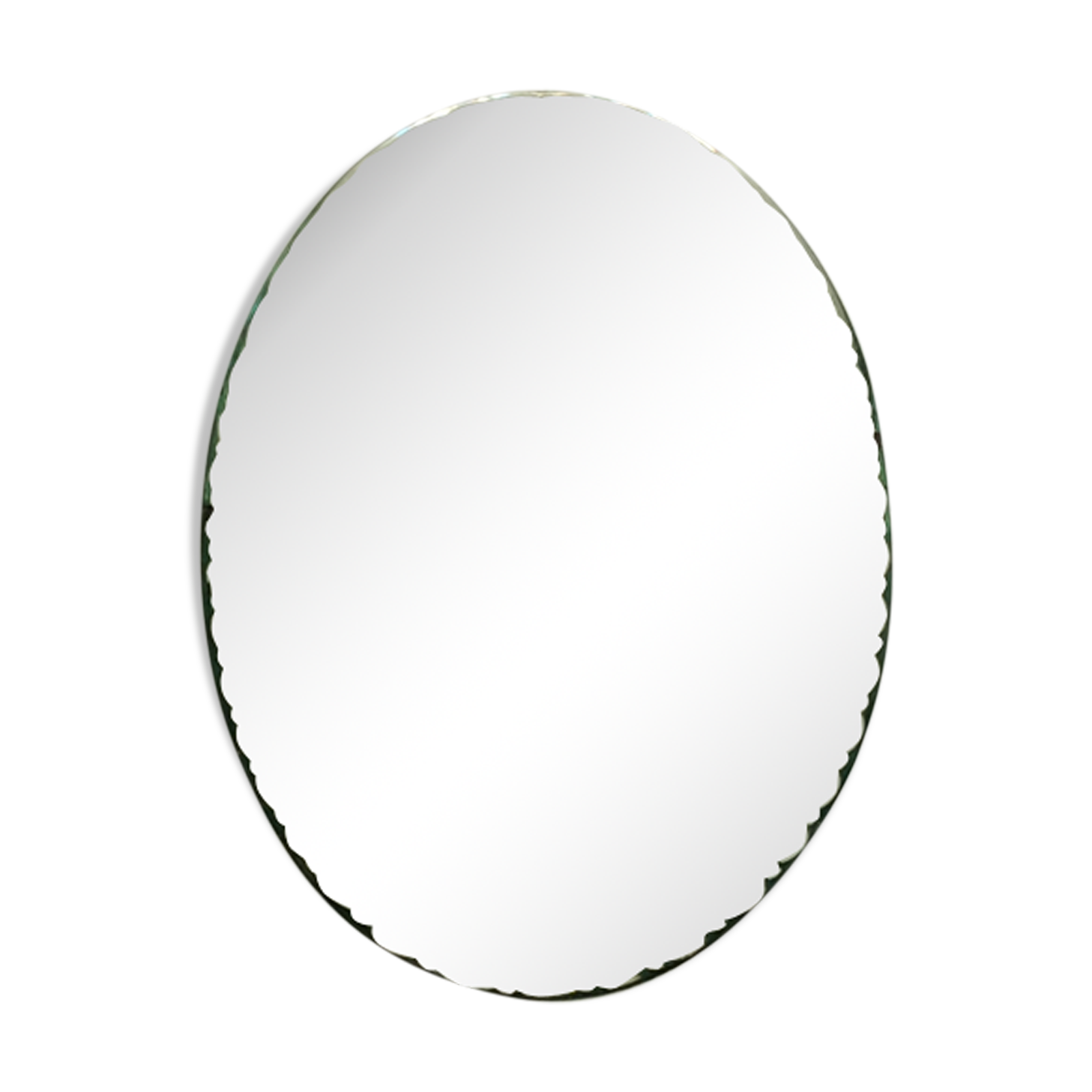 Oval mirror to lay vintage bevelled border slightly marked by time dimension -L-40x Pr-24c