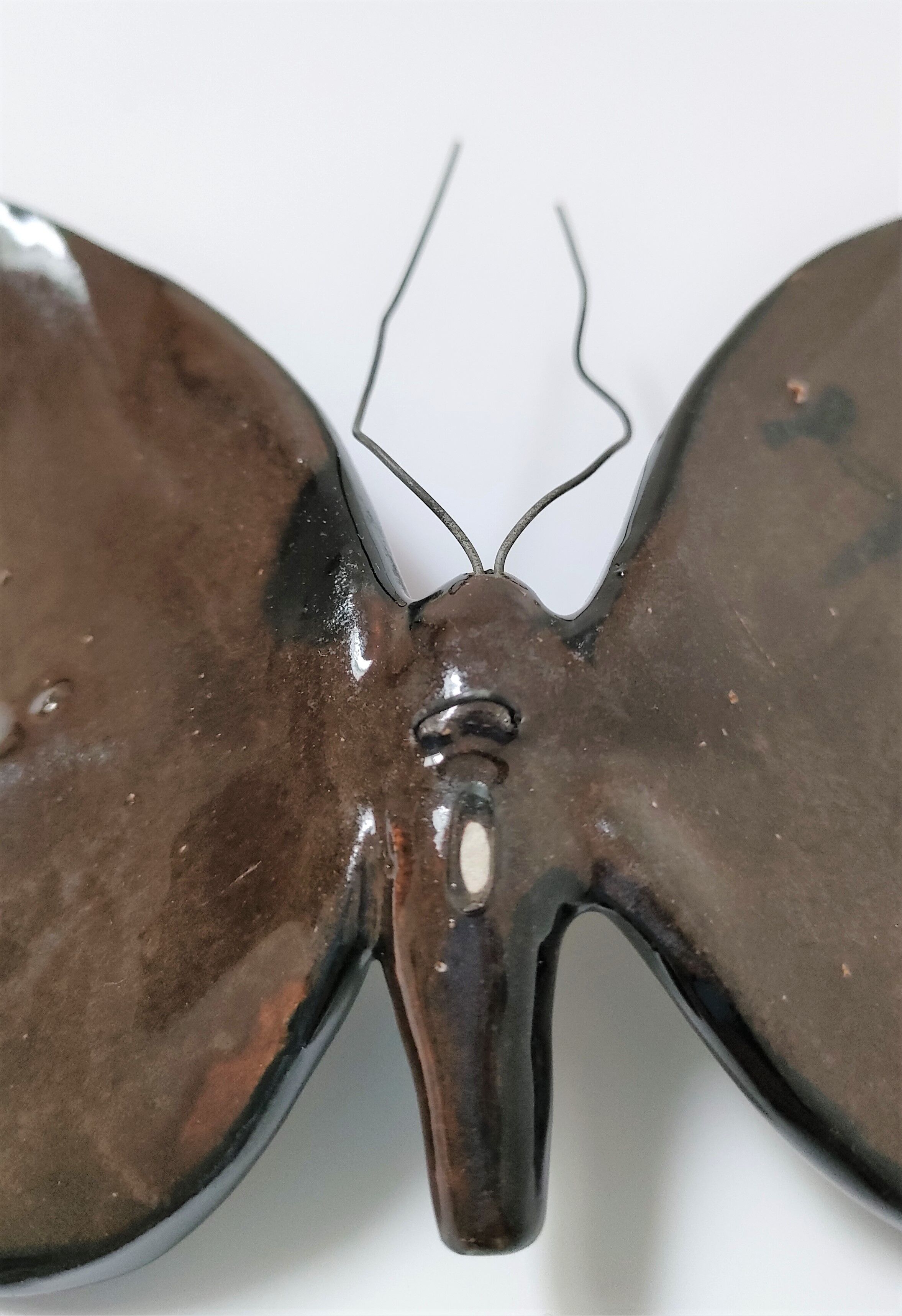 Papillon céramique émaillage polychrome Vallauris signé