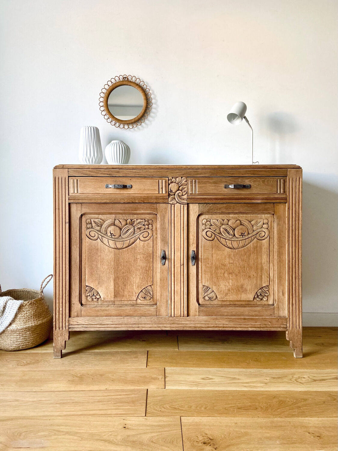 Buffet Art Déco en chêne massif