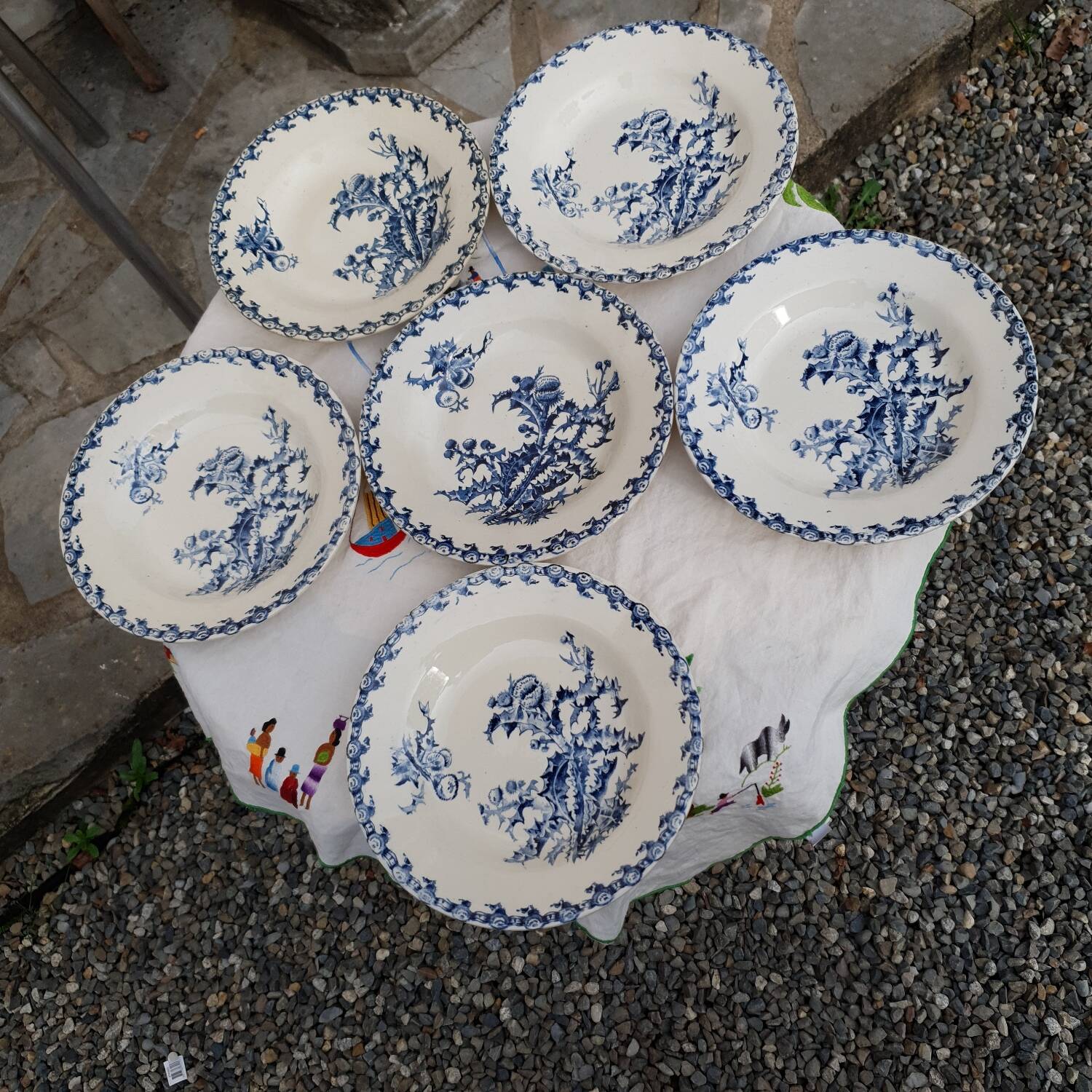 6 deep plates from Gien Chardon series