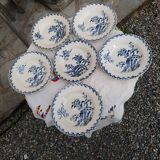 6 deep plates from Gien Chardon series