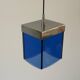 Art Deco ceiling light in blue glass and chrome, 1950s, Italy