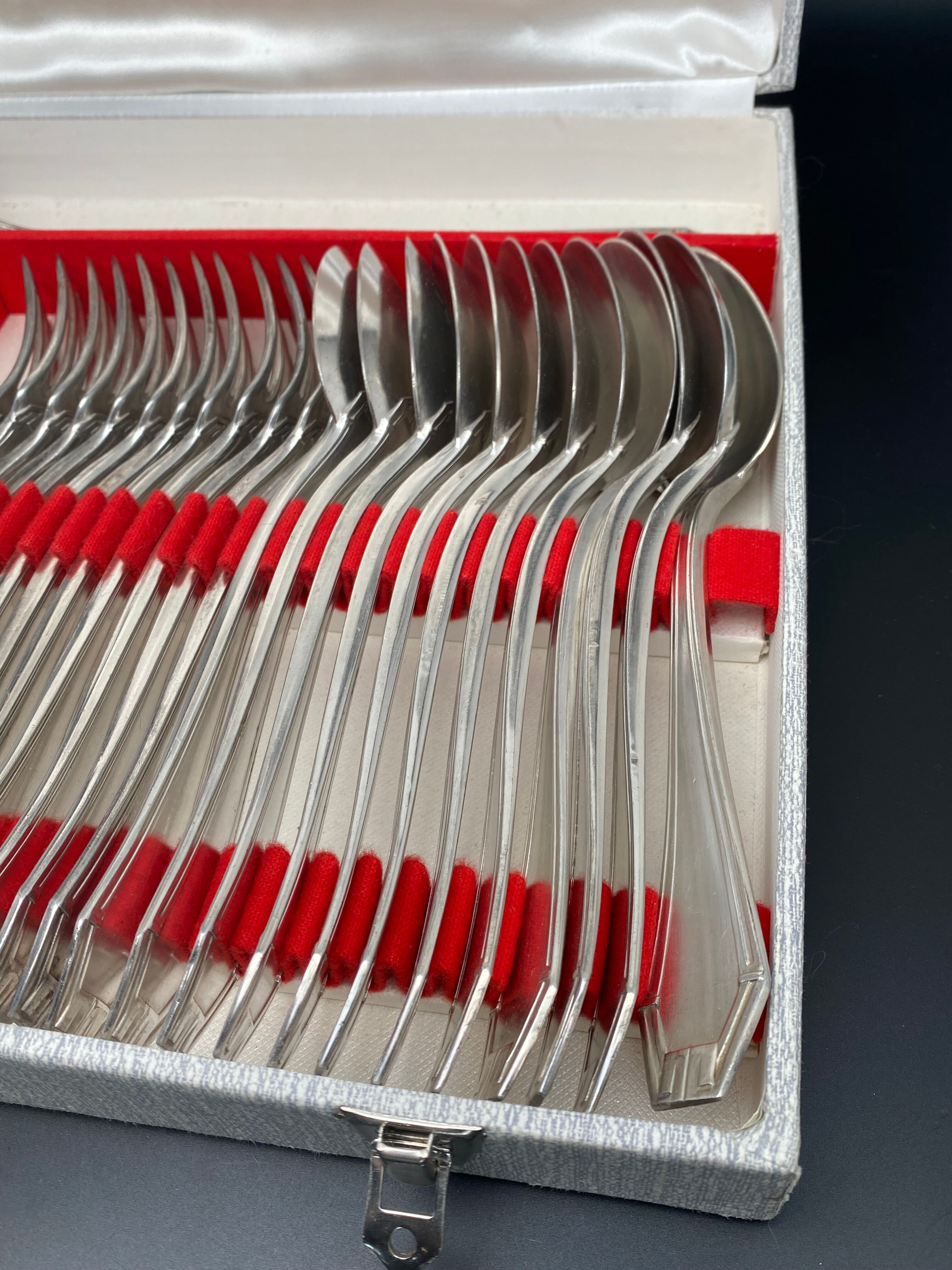 Art Deco silver metal cutlery set