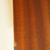 Two-tone teak & vintage chrome glass wardrobe