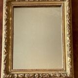 Small mirror - antique frame - wood and gilded stucco