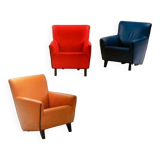 Artifort F330 ‘Cordoba’ Lounge Chairs in Soft Ochre Leather by Gerard van den Berg