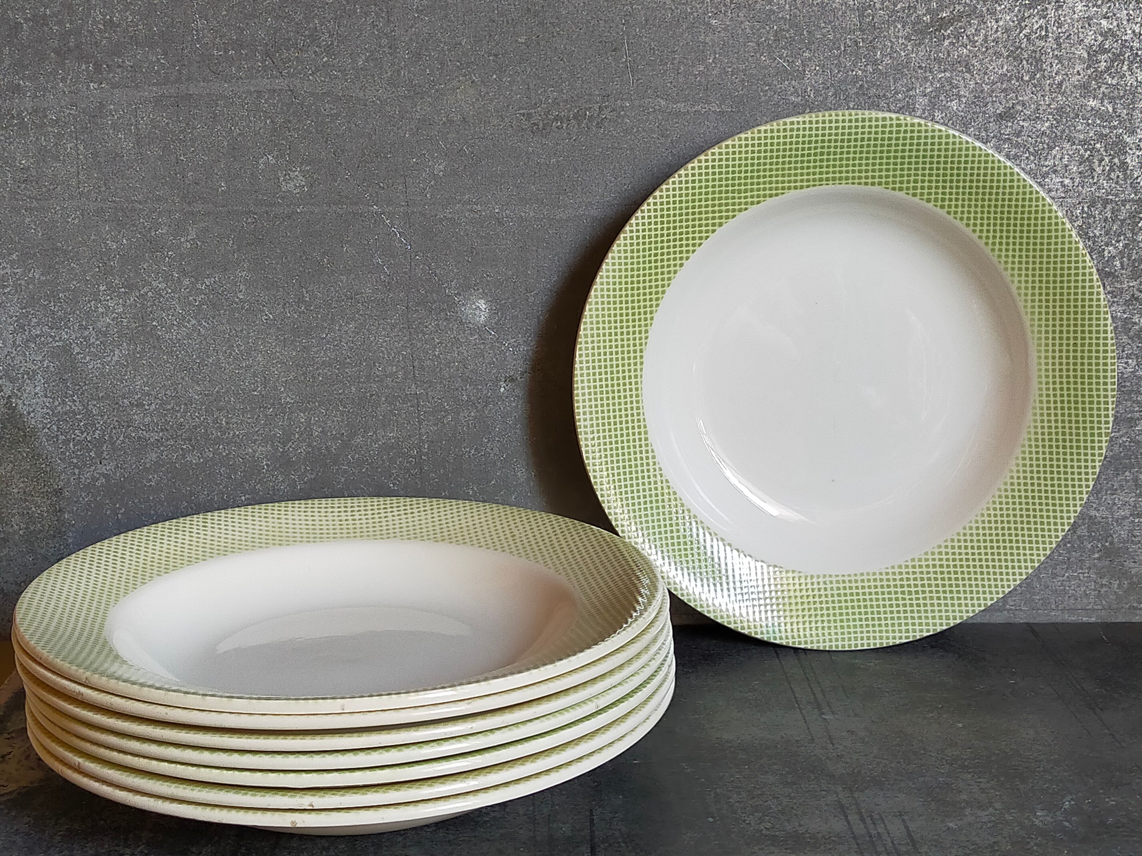 Eight earthenware plates from salins 50s