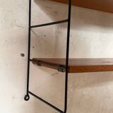 String Style Vintage Wire Wall-Mounted Bookshelf in Teak