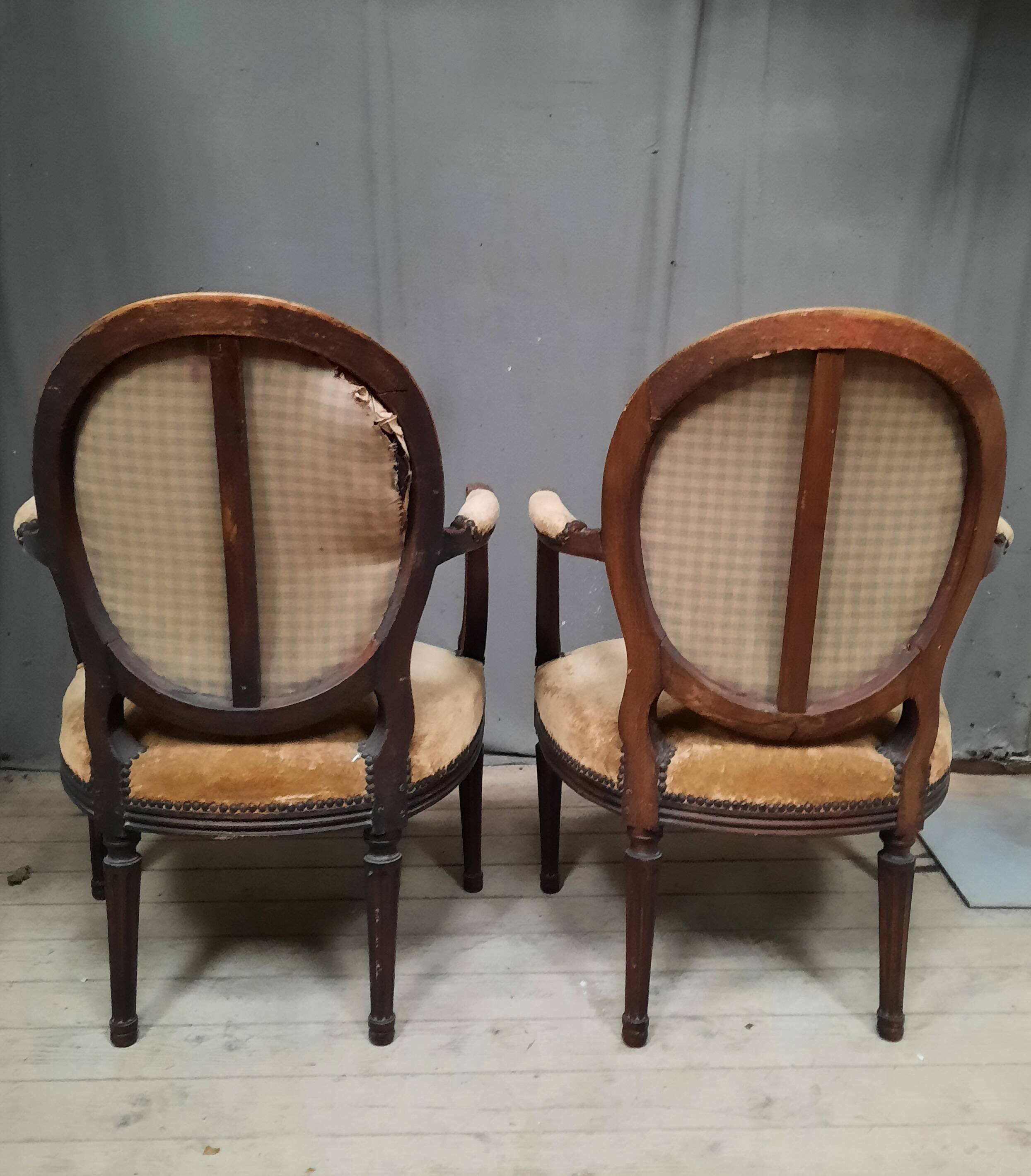 Pair of Louis XVI medallion armchairs