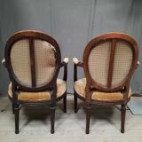 Pair of Louis XVI medallion armchairs