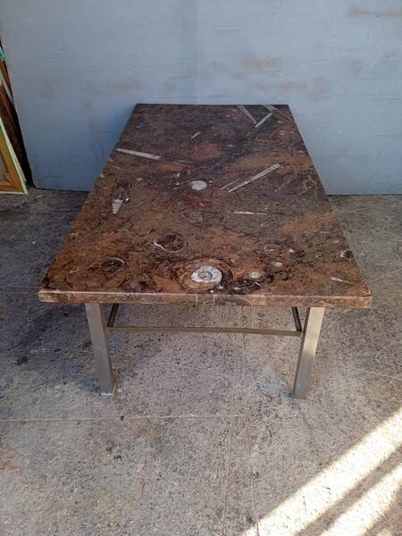 Fossil marble design coffee table 124cm
