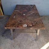 Fossil marble design coffee table 124cm