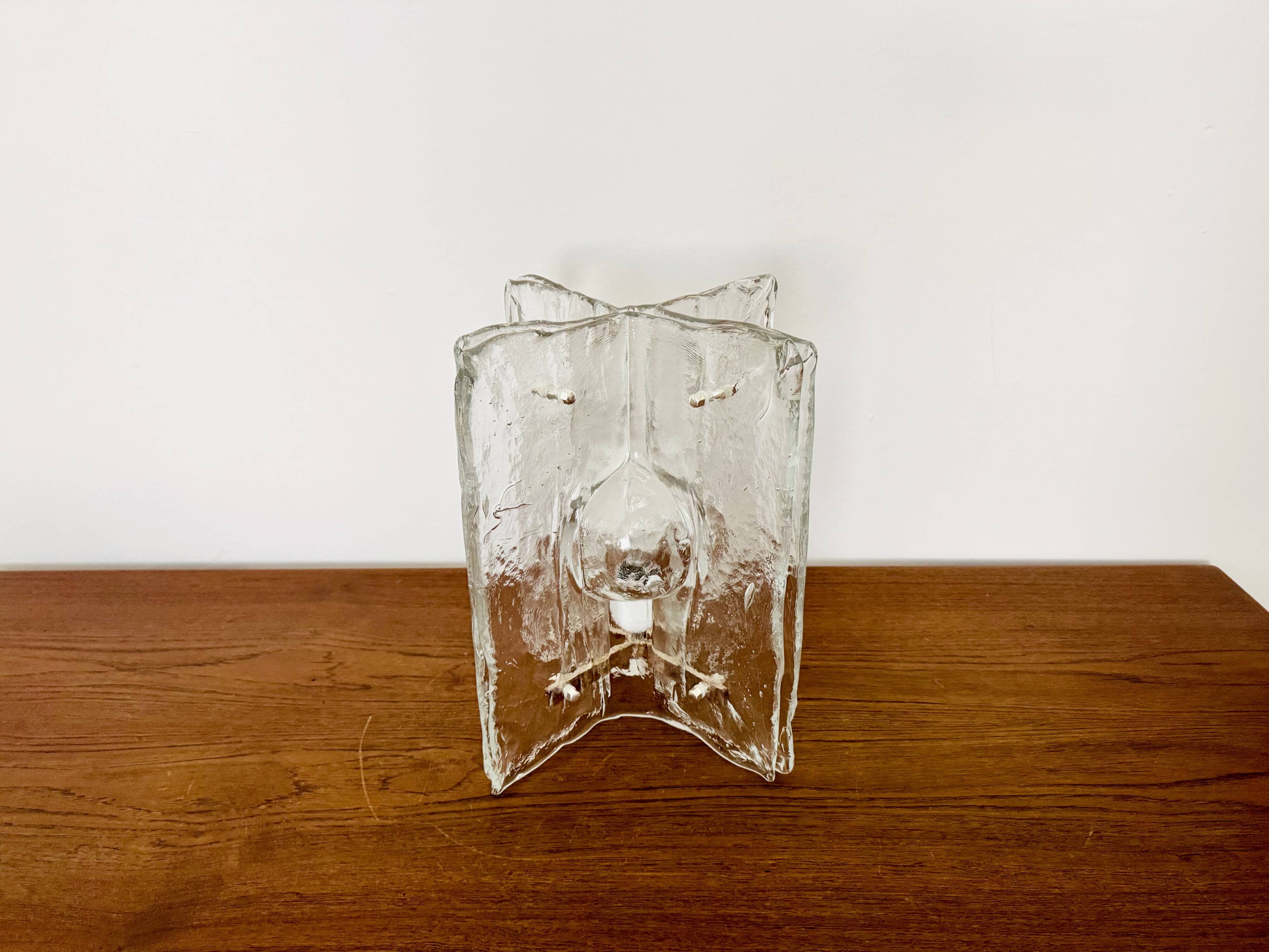 Murano Ice Glass Table Lamp by Salviati