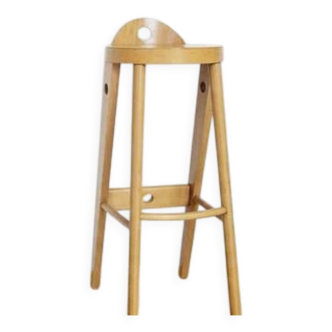 Elegant and tall wooden stool by Baumann