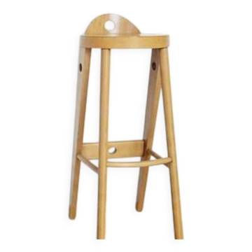 Elegant and tall wooden stool by Baumann