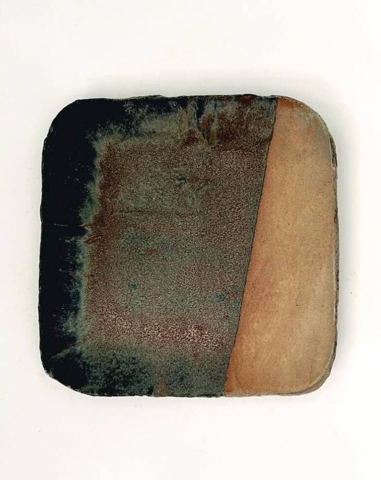 large enamelled ceramic pocket emptier signed Claude Champy, France