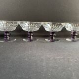 4 Cups in colored cut crystal – Val Saint Lambert