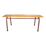 Slatted school bench