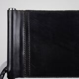 Pair of Matteo Grassi MG5 chairs in black leather and chrome