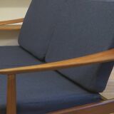 Arne Vodder for France and Sohn FD 164 2-seater teak sofa, Denmark 1960s