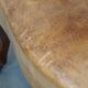 Antique sheep leather club chair/armchair on wheels