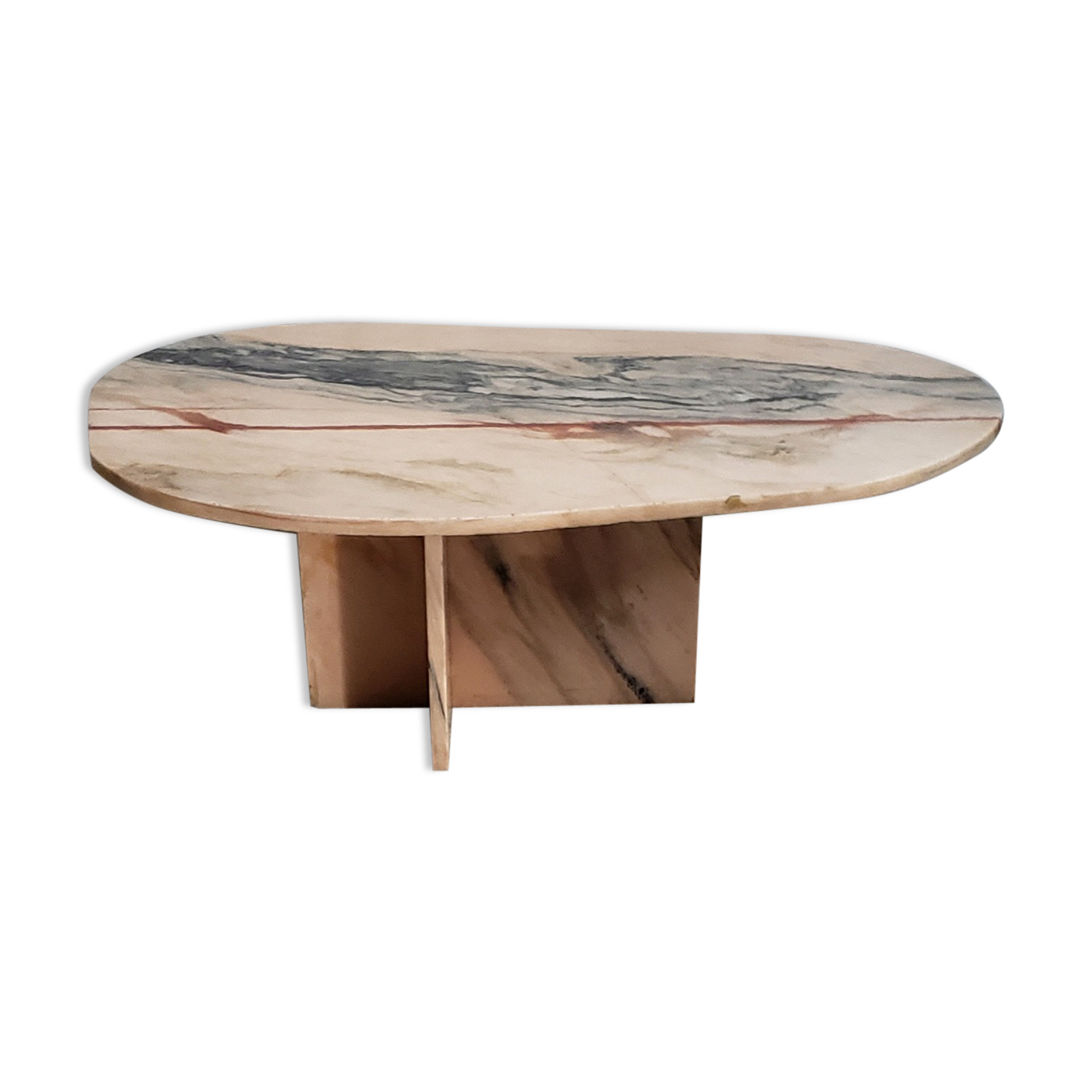 Veined pink marble coffee table