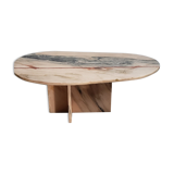 Veined pink marble coffee table
