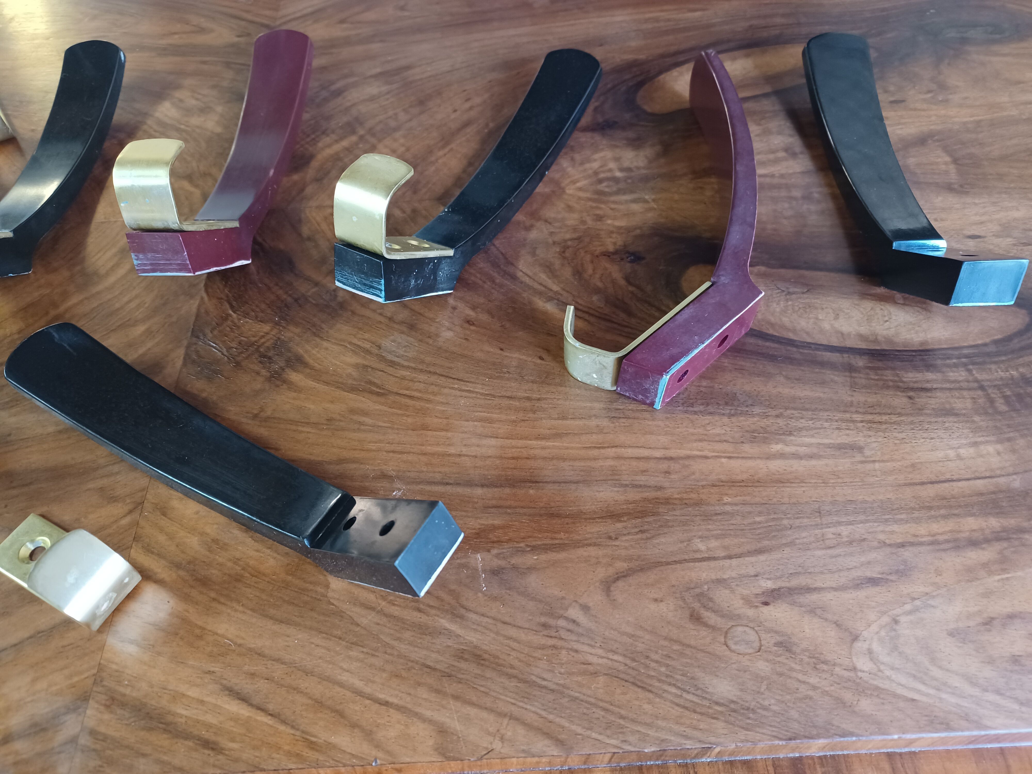 10 hooks, KM Austria, bakelite and brass