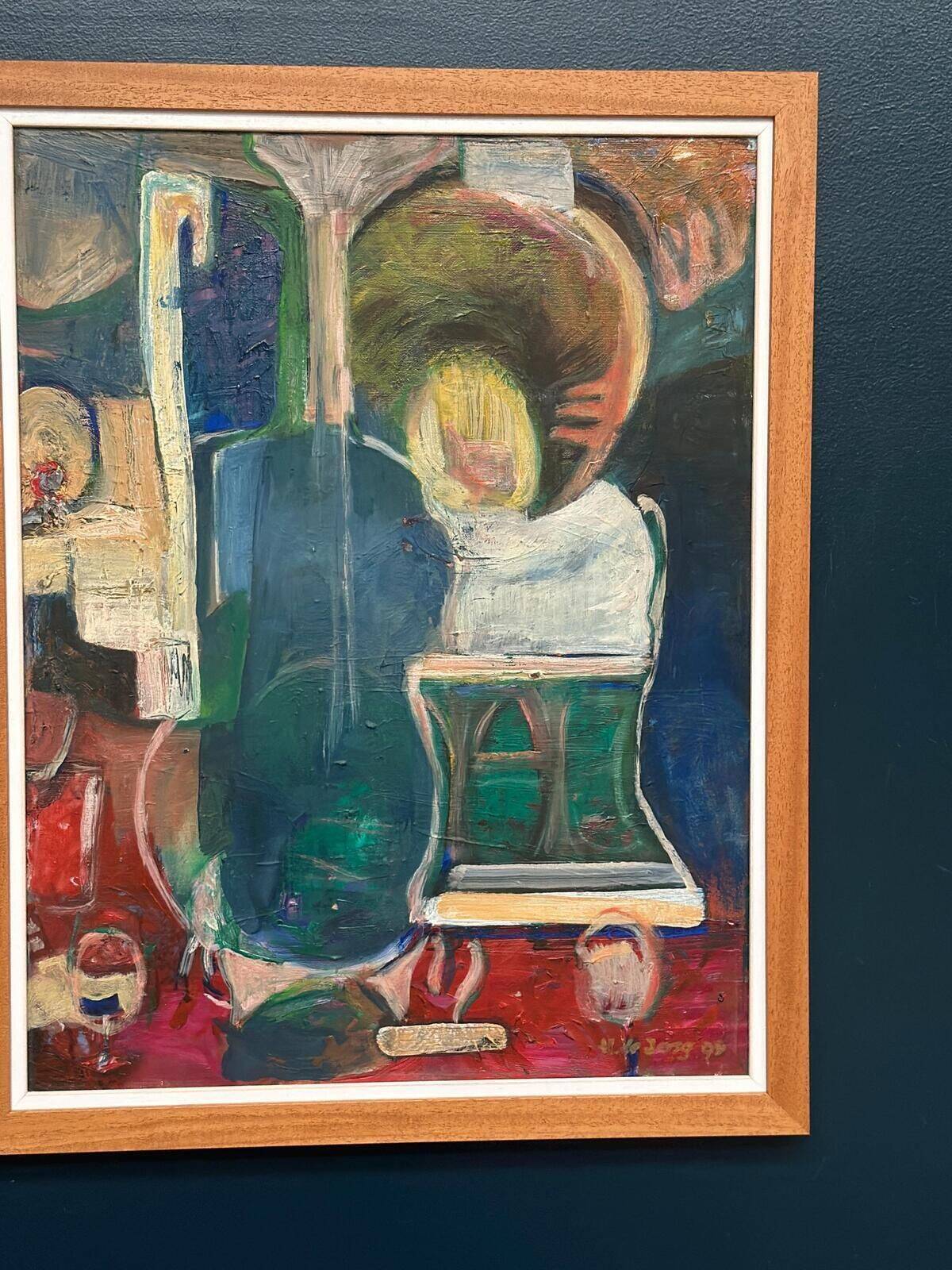 Original Oil on Canvas – “Abstract Composition” by Hendrik De Jong – Dated