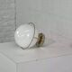 1950s wall lamp in white opaline and brass