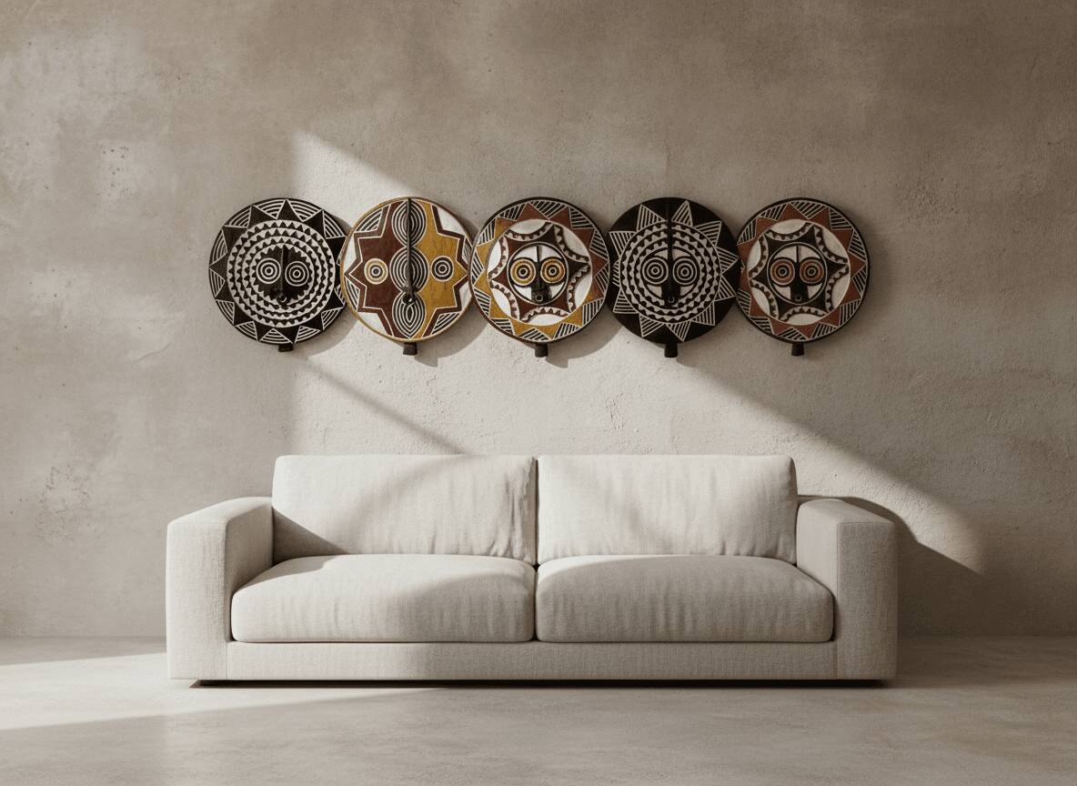 The Solar Pentacle — 5 wall masks Ø40cm