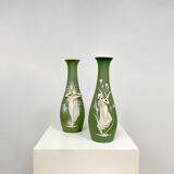 Vintage Bisque Porcelain vases 'Jasperware'