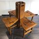 Suite of 4 brutalist-style tripod chairs