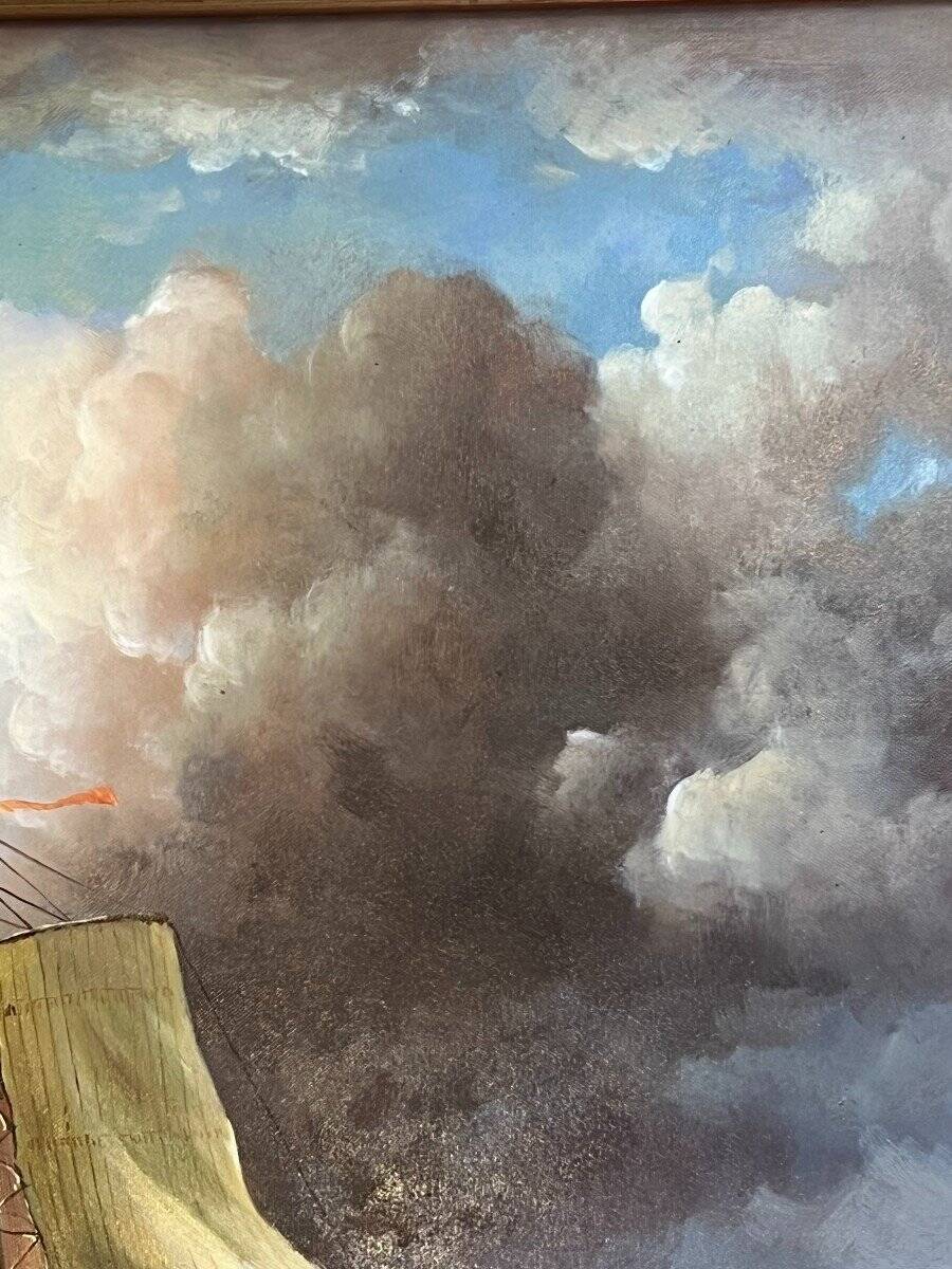 John Russel Chancellor (1925-1984) rare on the market, oil on canvas, marine, boats