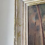 Antique painting of a forest landscape signed S.Gautier