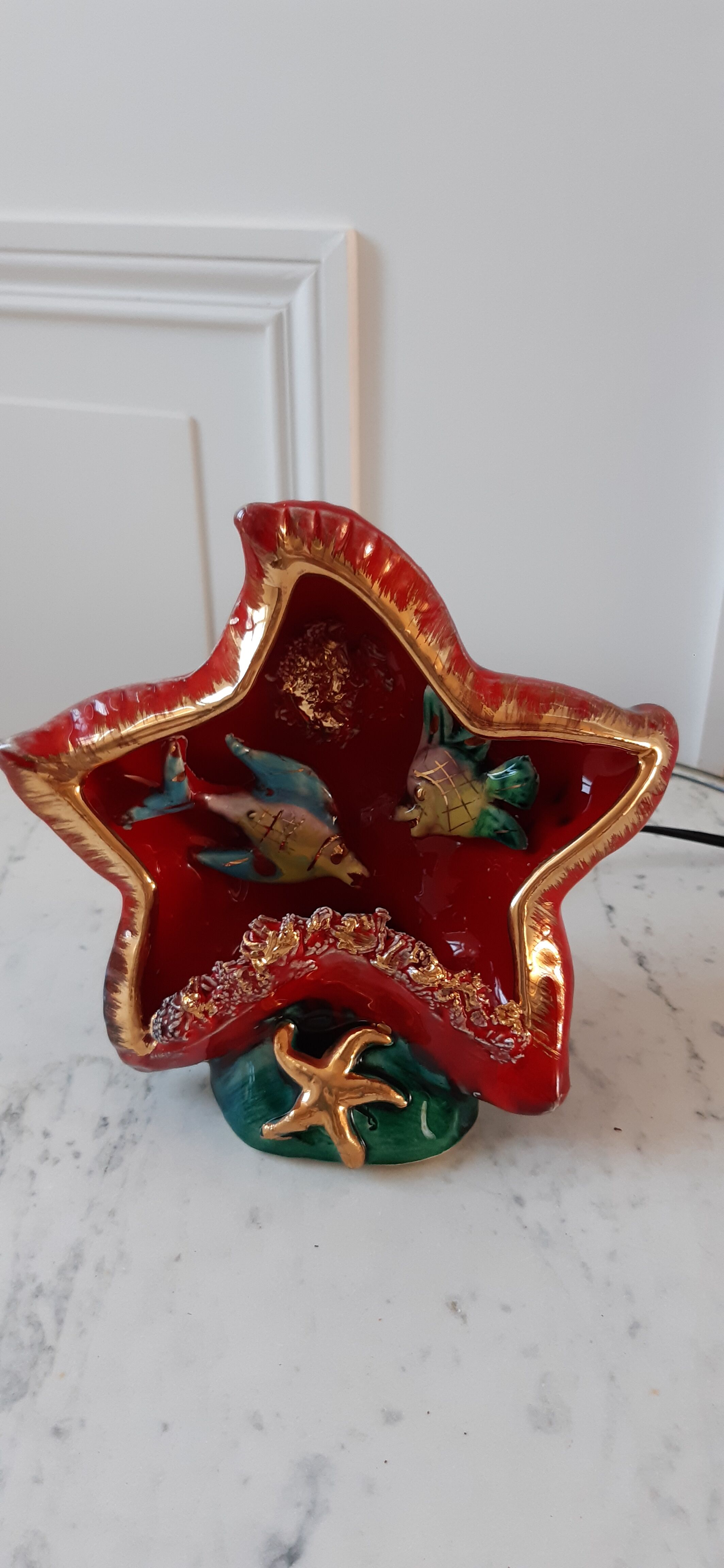 Starfish lamp Vallauris signed 60s-70s