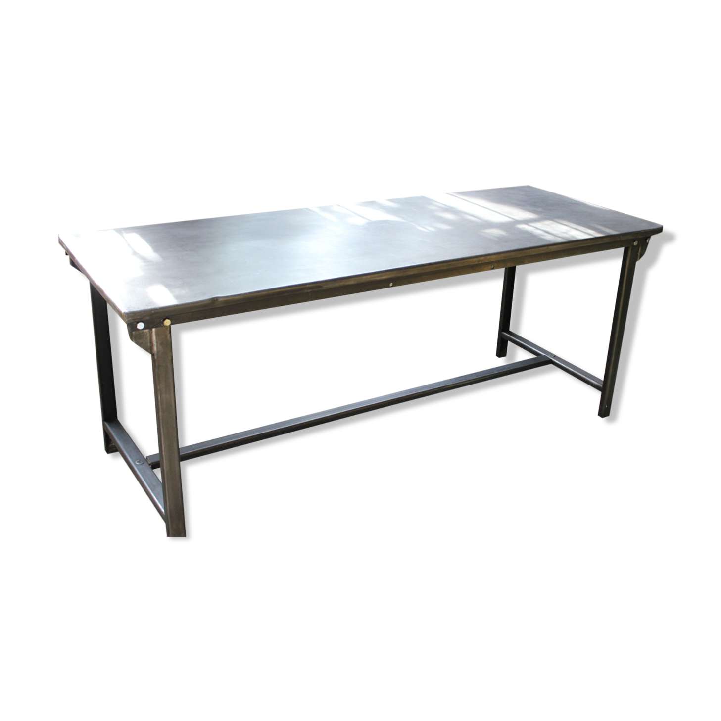 Industrial metal table of the 50s