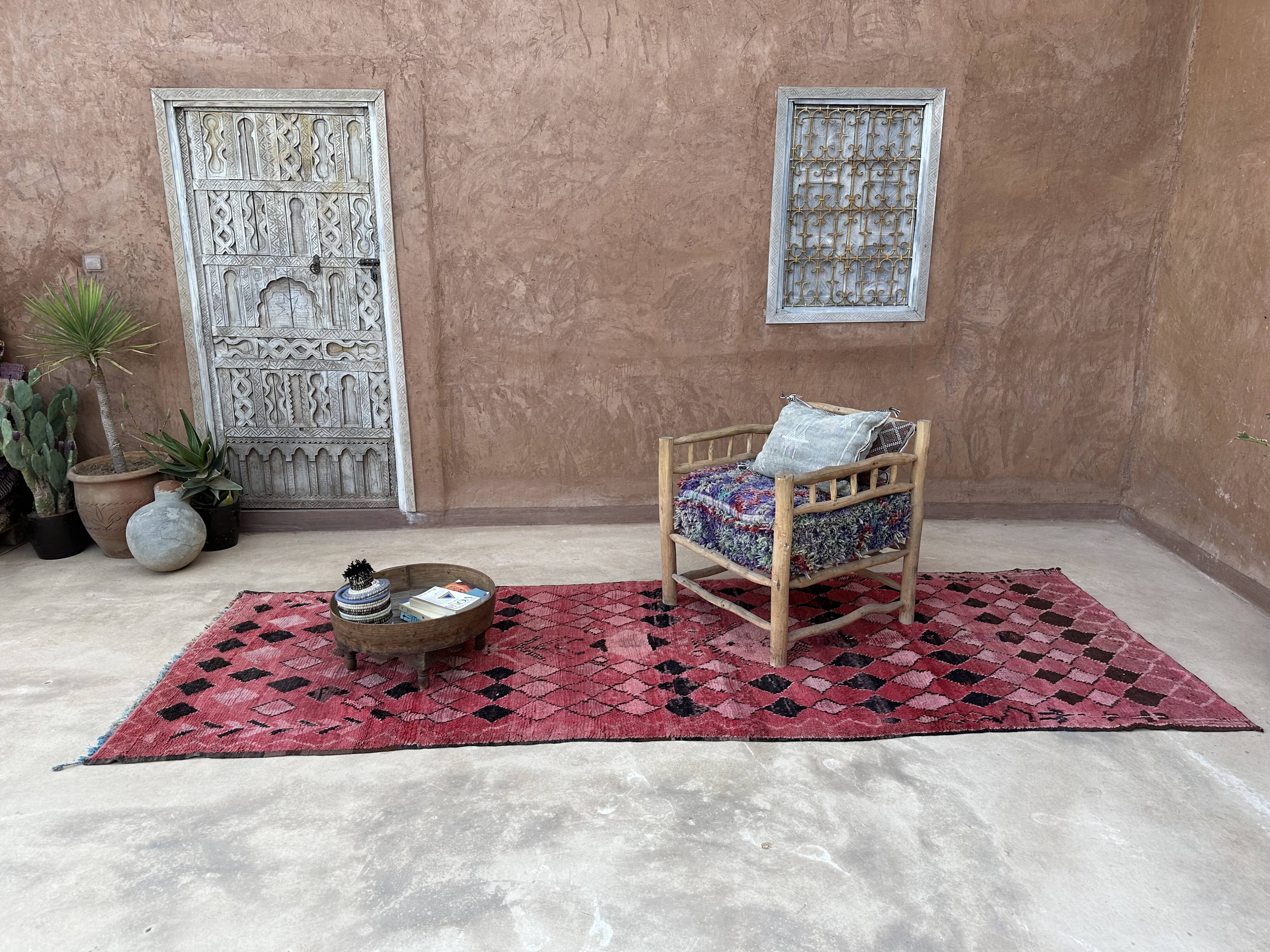 Red Boujad Moroccan rug - 355 x 128 cm