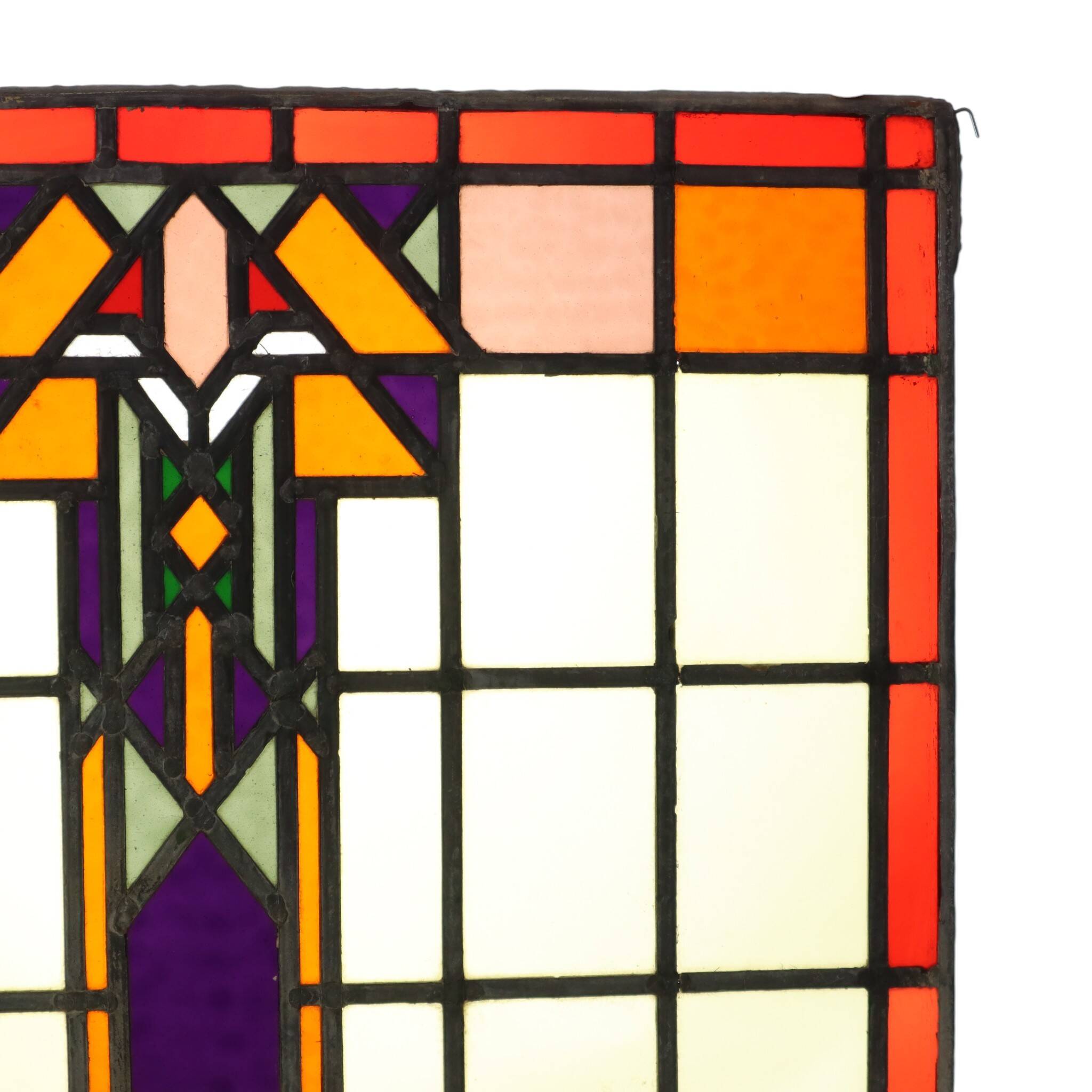 Colorful Amsterdam School Stained Glass Window – Art Deco