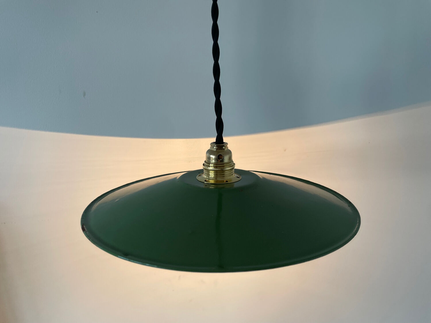 Old enameled metal lampshade