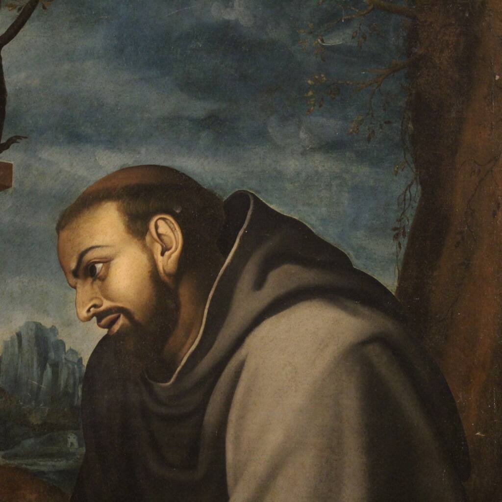 Tableau Ancien Saint François Du 18ème Siècle