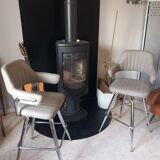 Set of 2 vintage design rotating stools