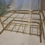Golden metal magazine rack