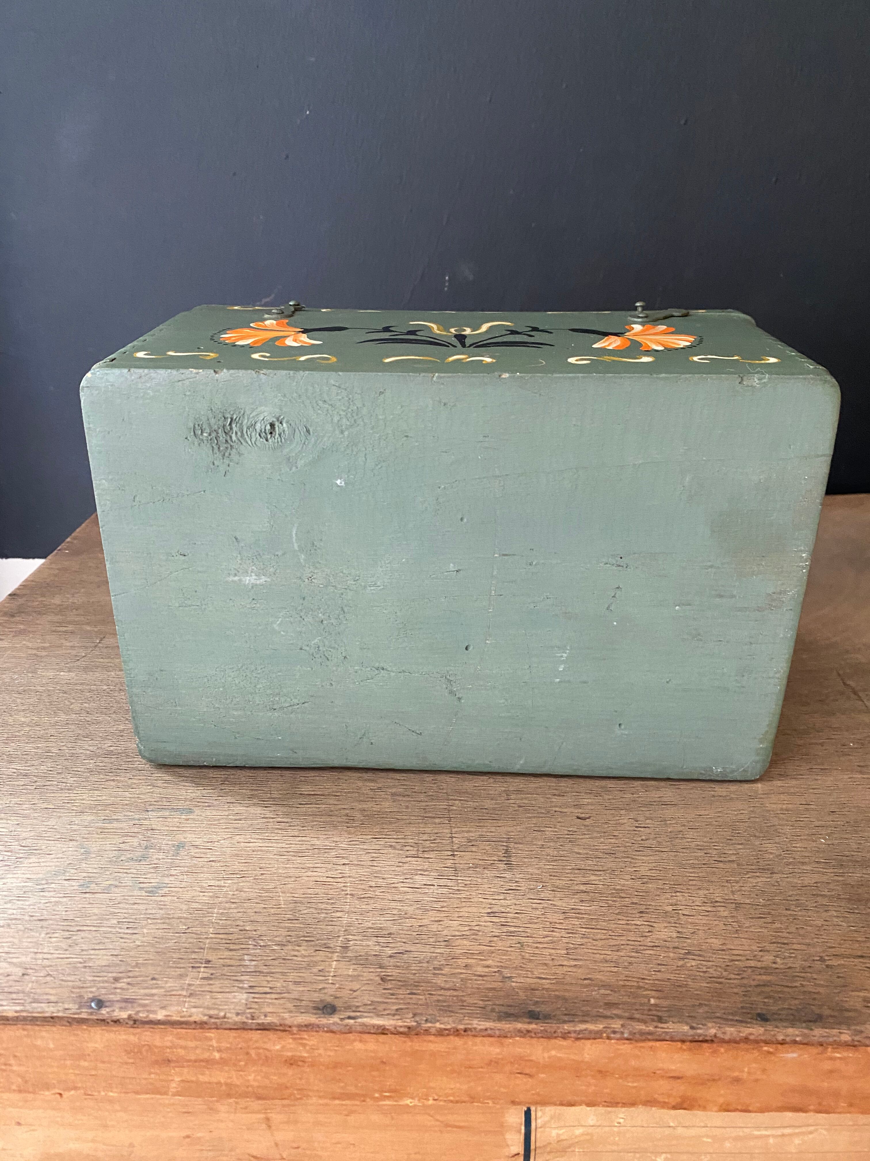 Hand-painted wooden box