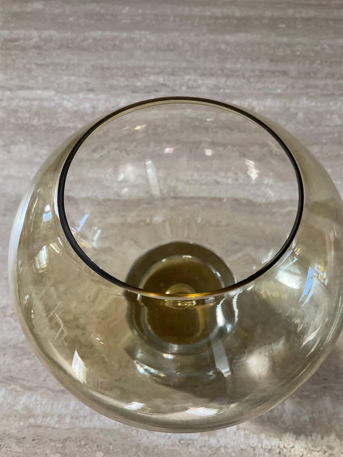 Vintage Krosno amber glass hanging bubble vase